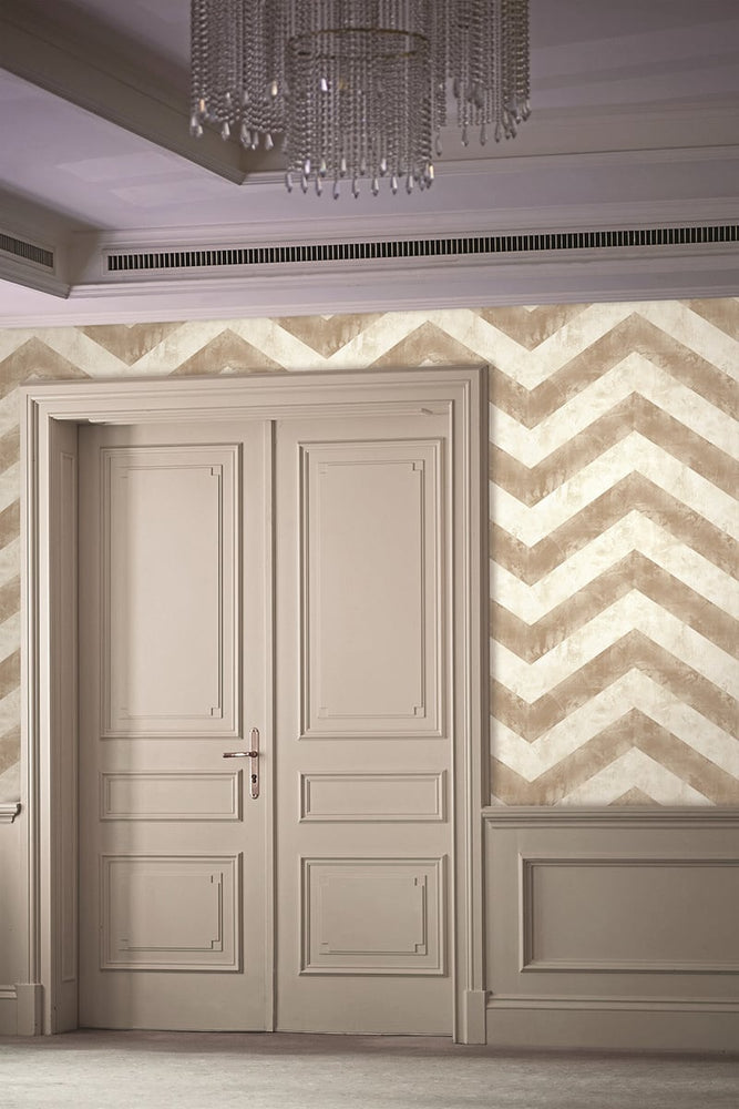AV50406 hubble chevron wallpaper entryway from the Avant Garde collection by Seabrook Designs