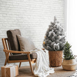 AX10810 winter vintage brick christmas peel and stick removable wallpaper living room from NextWall