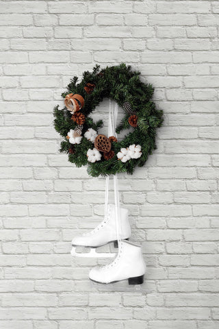 AX10810 winter vintage brick christmas peel and stick removable holiday wallpaper from NextWall
