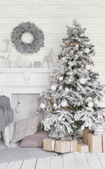 AX10910 farmhouse shiplap christmas peel and stick removable holiday wallpaper from NextWall