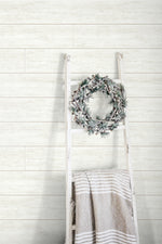 AX10910 farmhouse shiplap christmas peel and stick removable wallpaper wreath from NextWall
