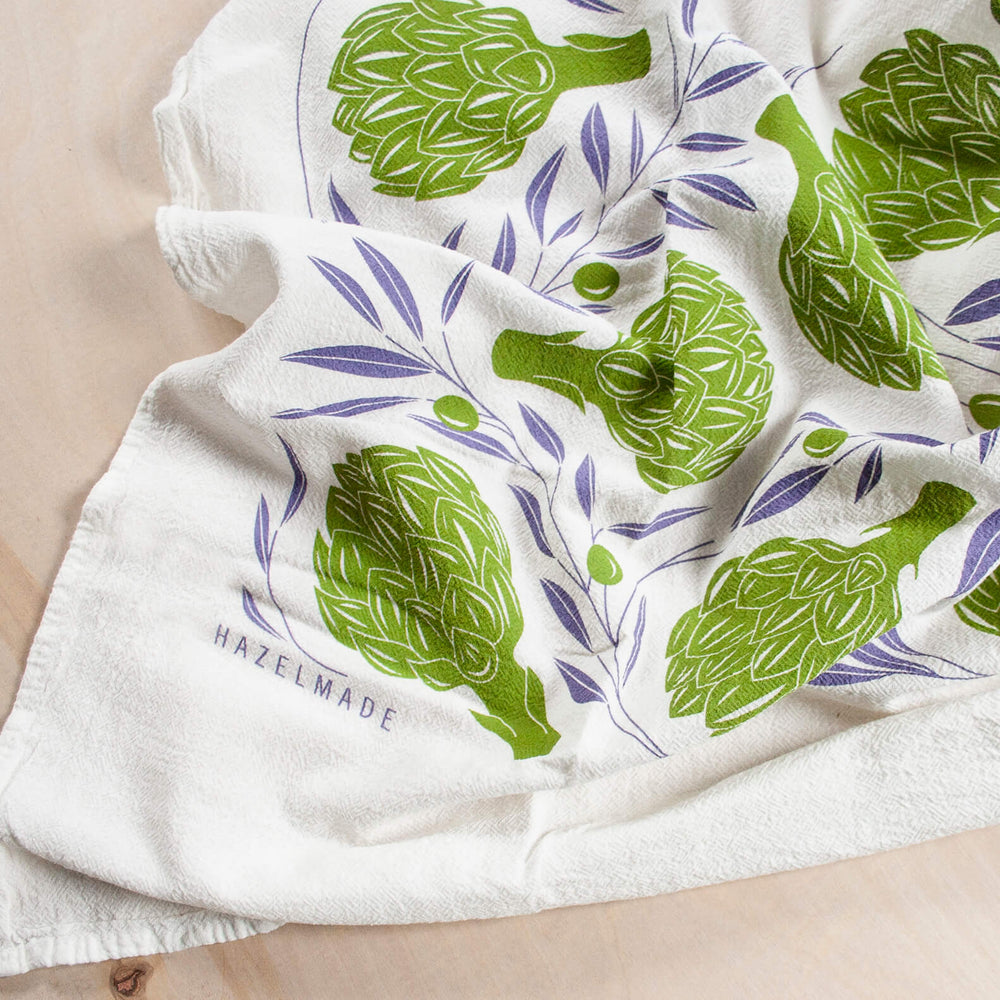 
                  
                    KT408 artichokes and olives tea towel detail from Hazelmade
                  
                