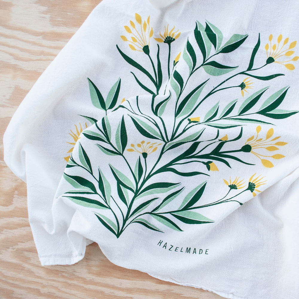 KT601 aster floral bouquet tea towel detail from Hazelmade