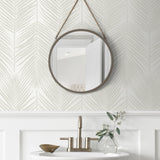 BD50000 palm leaf wallpaper bathroom glass beads from Etten Studios