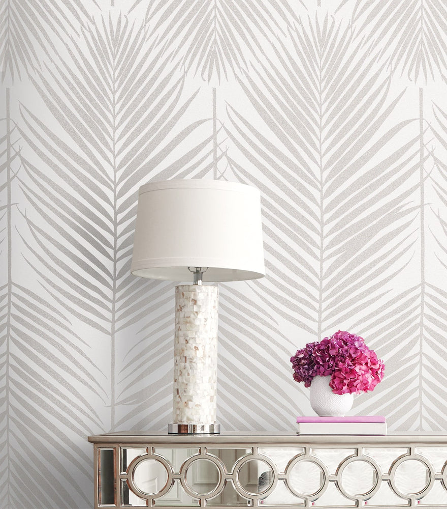 BD50000 palm leaf wallpaper decor glass beads from Etten Studios