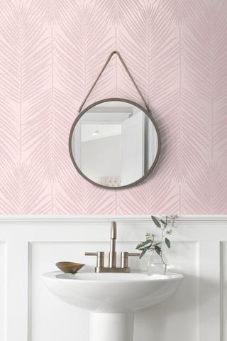 BD50001 palm leaf wallpaper bathroom glass beads from Etten Studios