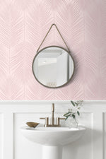 BD50001 palm leaf wallpaper bathroom glass beads from Etten Studios