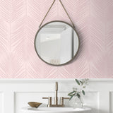 BD50001 palm leaf wallpaper bathroom glass beads from Etten Studios