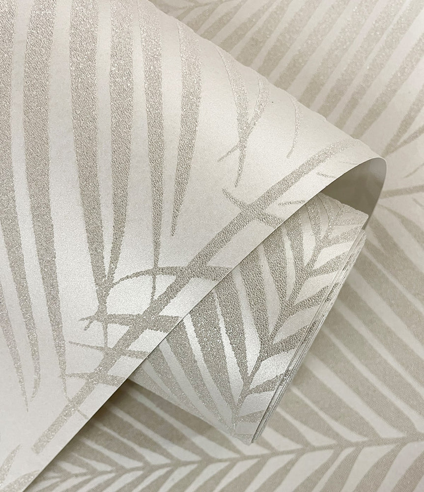 BD50003 palm leaf wallpaper roll glass beads from Etten Studios