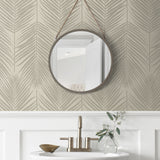 BD50003 palm leaf wallpaper bathroom texture glass beads from Etten Studios