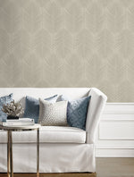 BD50003 palm leaf wallpaper living room texture glass beads from Etten Studios