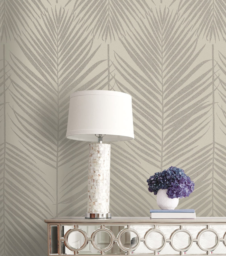 BD50003 palm leaf wallpaper decor texture glass beads from Etten Studios
