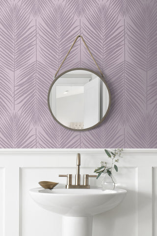 BD50009 palm leaf wallpaper bathroom glass beads from Etten Studios