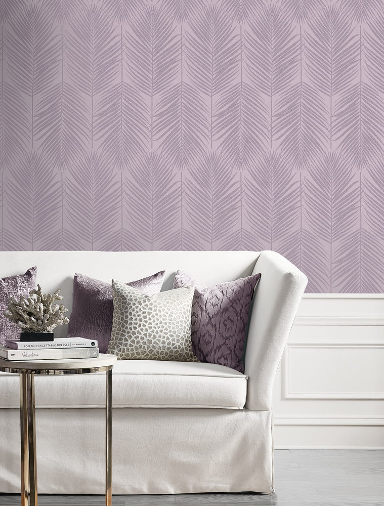 BD50009 palm leaf wallpaper living room glass beads from Etten Studios