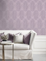 BD50009 palm leaf wallpaper living room glass beads from Etten Studios