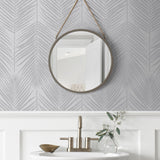 BD50010 palm leaf wallpaper bathroom glass beads from Etten Studios