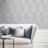BD50010 palm leaf wallpaper living room glass beads from Etten Studios