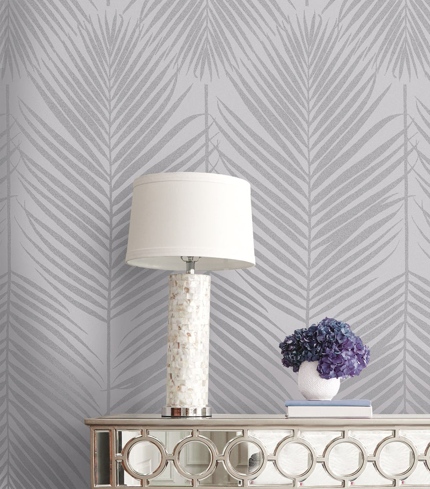 BD50010 palm leaf wallpaper decor glass beads from Etten Studios