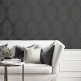 BD50020 palm leaf wallpaper living room glass beads from Etten Studios