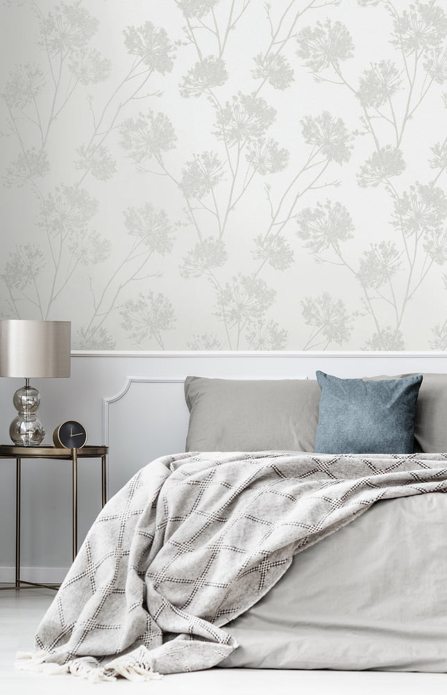 BD50200 botanical glass beaded wallpaper bedroom from Etten Studios