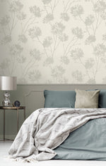 BD50203 botanical glass beaded wallpaper bedroom from Etten Studios