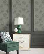 BD50205 botanical glass beaded wallpaper living room from Etten Studios