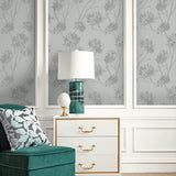 BD50210 botanical glass beaded wallpaper living room from Etten Studios
