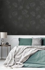 BD50220 botanical glass beaded wallpaper bedroom from Etten Studios