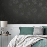 BD50220 botanical glass beaded wallpaper bedroom from Etten Studios