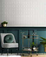 BD50400 deco arches glass bead wallpaper entryway from Etten Studios