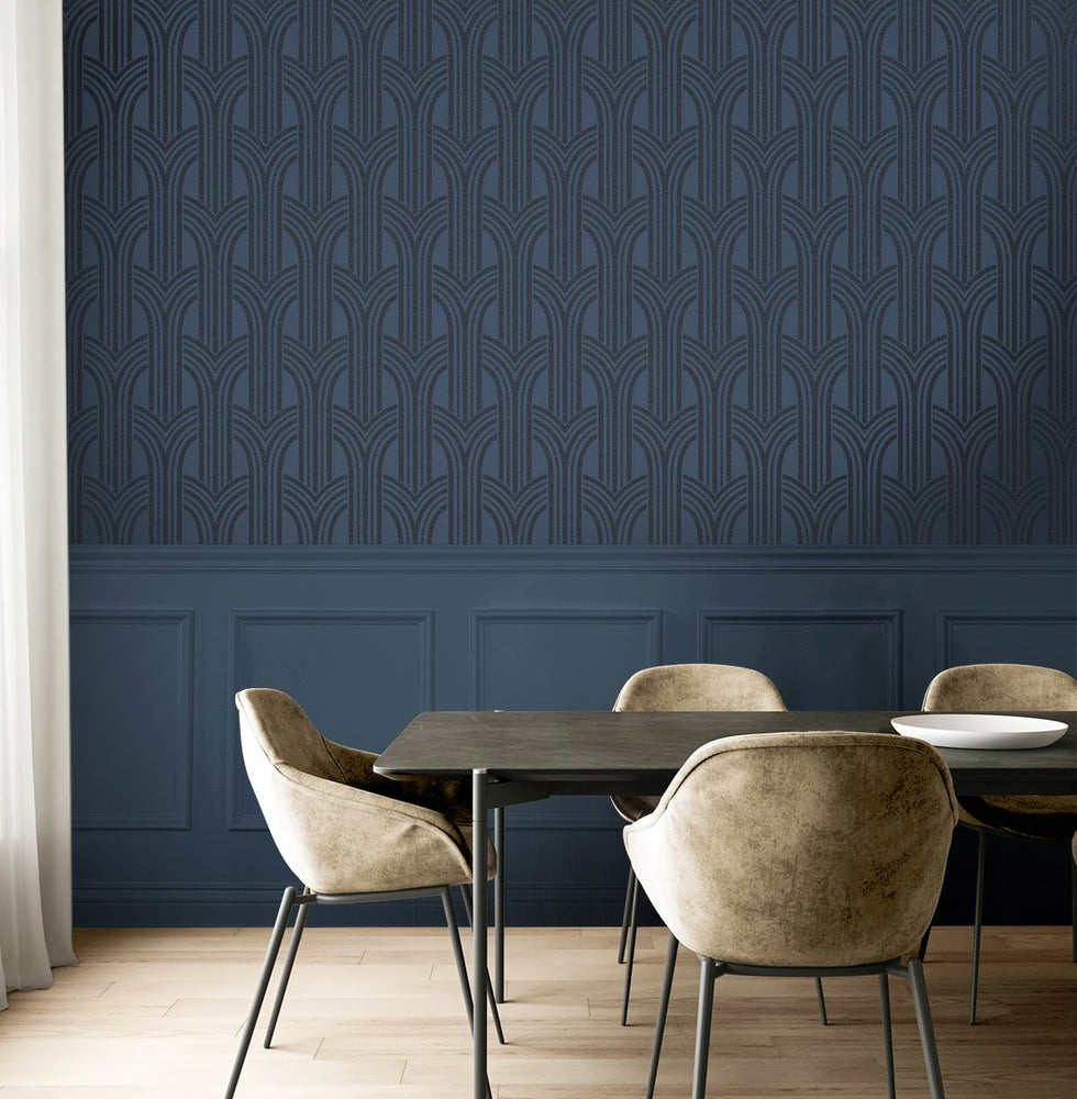 BD50402 deco arches glass bead wallpaper dining room from Etten Studios