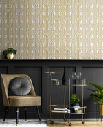 BD50406 deco arches glass bead wallpaper entryway from Etten Studios