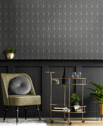 BD50420 deco arches glass bead wallpaper entryway from Etten Studios