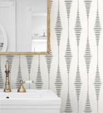 BD50600 ikat geometric glass bead wallpaper bathroom  from Etten Studios