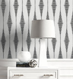 BD50605 ikat geometric glass bead wallpaper decor from Etten Studios