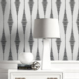 BD50605 ikat geometric glass bead wallpaper decor from Etten Studios