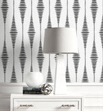 BD50610 ikat geometric glass bead wallpaper decor from Etten Studios