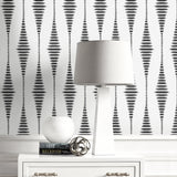 BD50610 ikat geometric glass bead wallpaper decor from Etten Studios