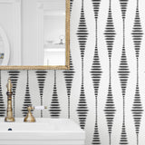 BD50610 ikat geometric glass bead wallpaper bathroom from Etten Studios