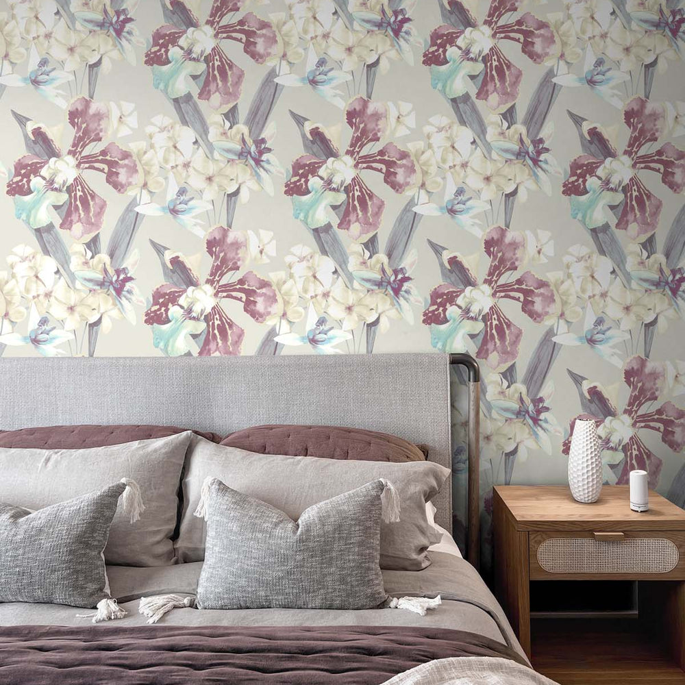Tropical floral wallpaper bedroom SD90518HC from Say Decor