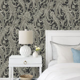 SD00607RC nautical paisley beach house wallpaper bedroom from Say Decor