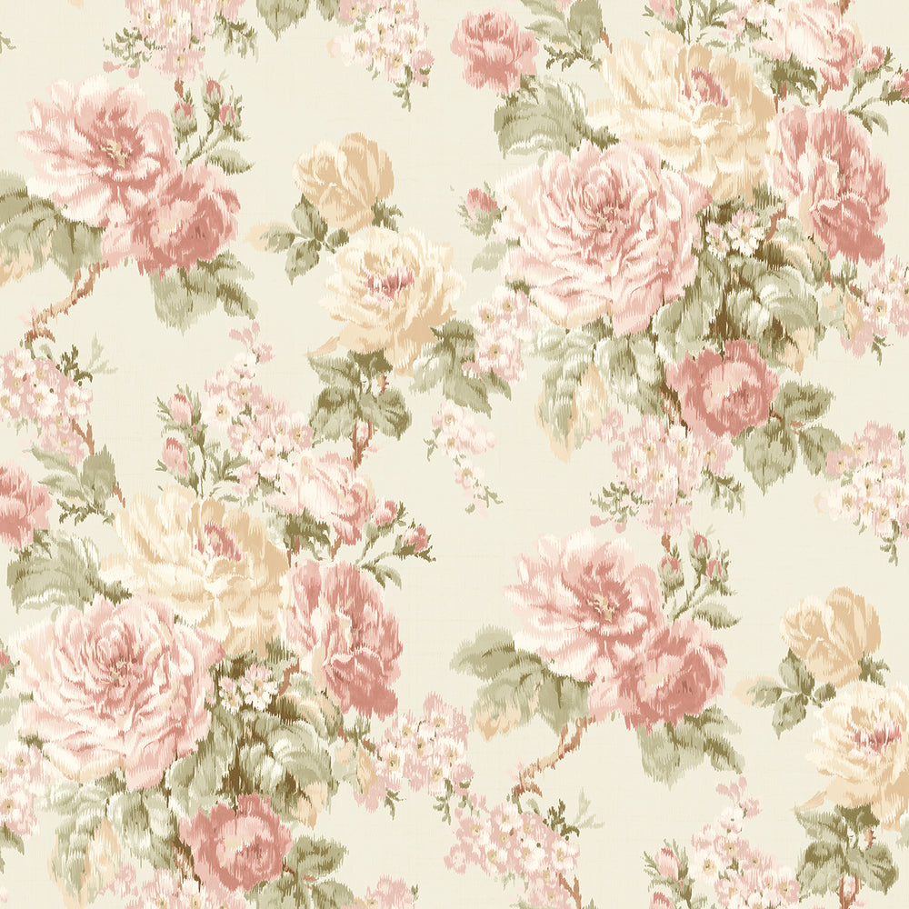 SD10102WC ikat floral metallic wallpaper from Say Decor