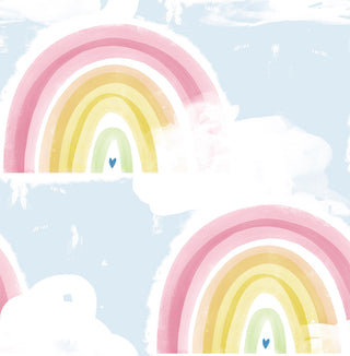 DA60202 blue kids rainbow nursery wallpaper from the Day Dreamers collection by Seabrook Designs