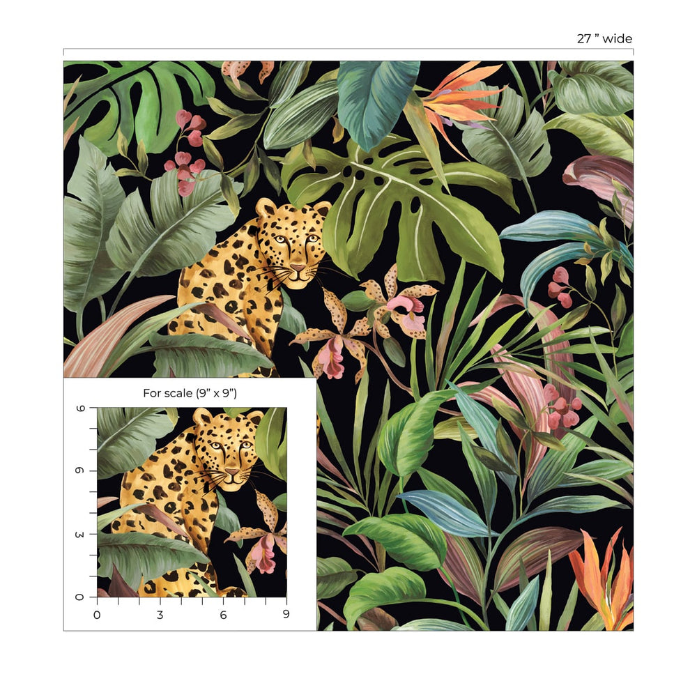 Jungle peel and stick wallpaper DB20100 scale from Daisy Bennett Designs
