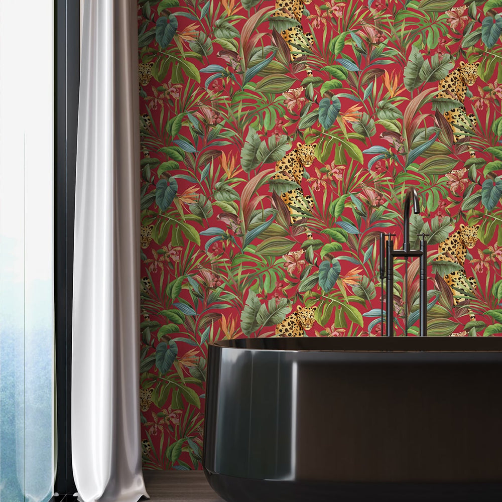 
                  
                    Jungle peel and stick wallpaper DB20101 bathroom from Daisy Bennett Designs
                  
                