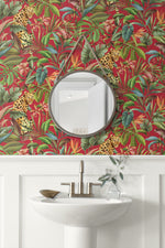 Jungle peel and stick wallpaper DB20101 powder room from Daisy Bennett Designs
