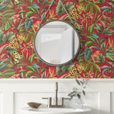 Jungle peel and stick wallpaper DB20101 powder room from Daisy Bennett Designs