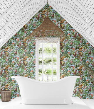 Jungle peel and stick wallpaper DB20102 bathroom from Daisy Bennett Designs