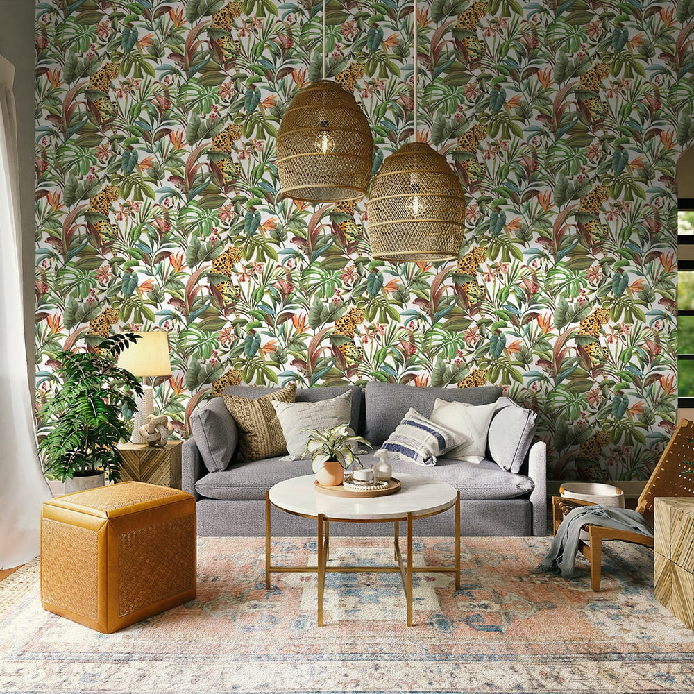 
                  
                    Jungle peel and stick wallpaper DB20105 living room from Daisy Bennett Designs
                  
                