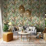 Jungle peel and stick wallpaper DB20105 living room from Daisy Bennett Designs